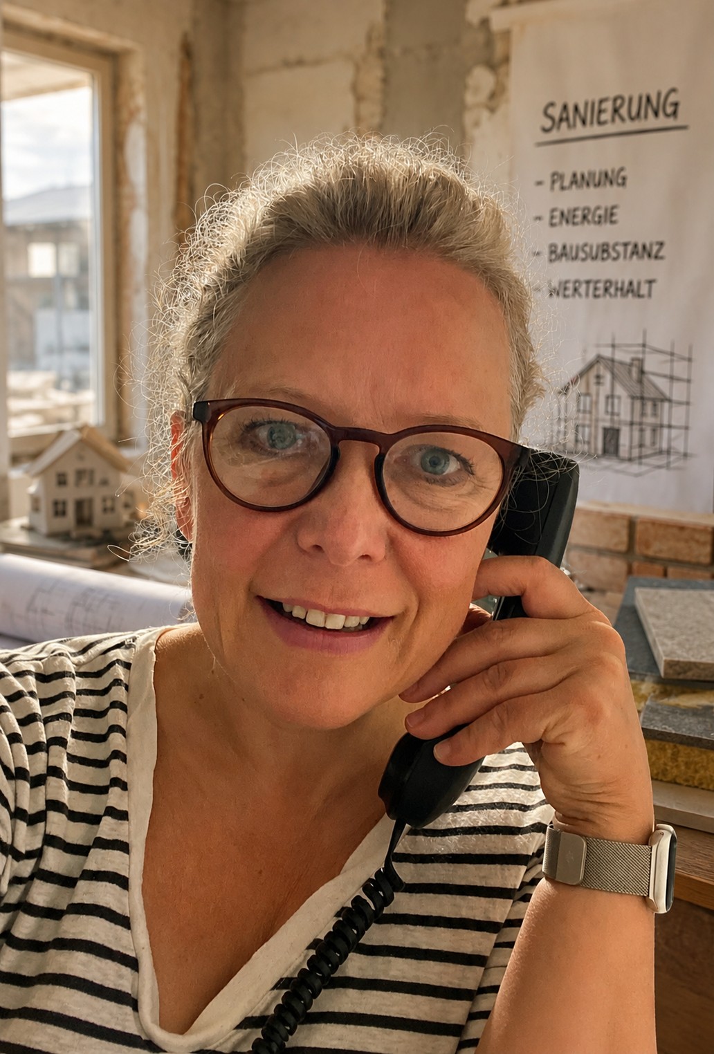 Daniella Oláh vor einem modernisierten Haus